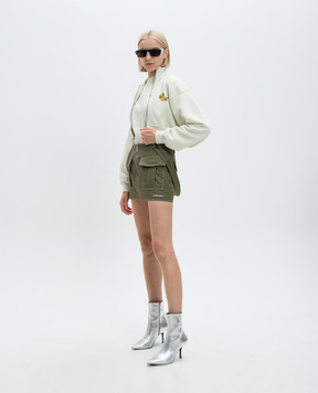 Off-White Зелена футболка з принтом логотипа Flower Arrow OWAA124F24JER001
