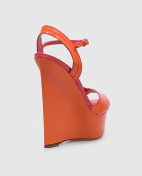 Brian Atwood Помаранчеві шкіряні босоніжки AXELSTEF