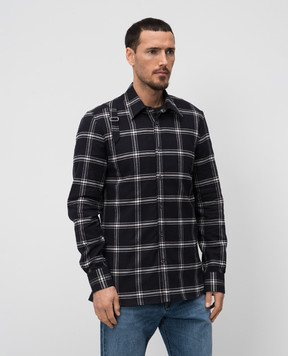 Alexander McQueen Синяя рубашка в клеточку 814736QSABR