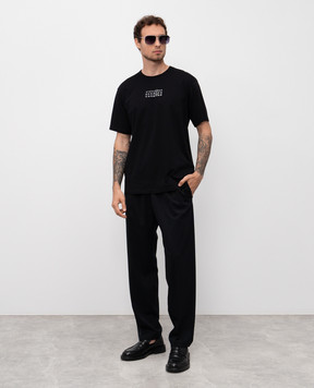 Maison Margiela MM6 Черная футболка с принтом логотипа SH0GC0057S24312