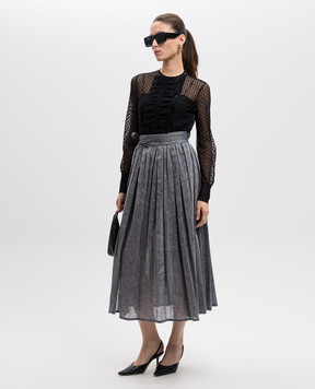 Christian Dior Серая юбка на запах с льном 121J12A7611