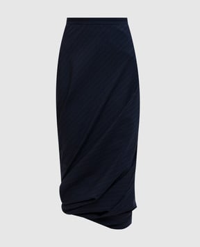 Balenciaga Синя спідниця міді з вовни в смужку 831231TST24