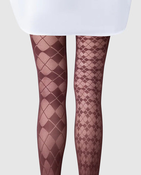 Thom Browne Бордові колготи в геометричний візерунок FAS234AY7005