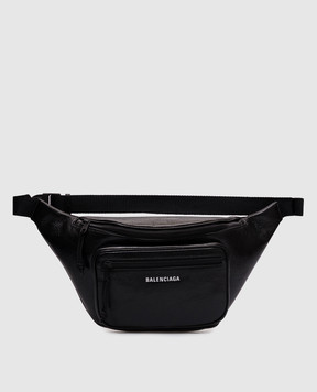 Balenciaga Чорна шкіряна поясна сумка Explorer 5295501VG87