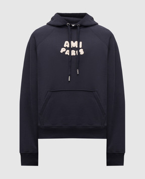 Ami Paris Синие худи с фактурным логотипом USW275747m