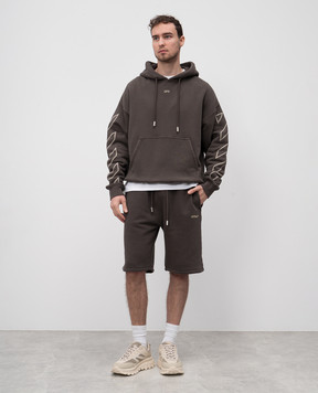 Off-White Сіре худі з нашивкою емблеми Arrow з принтом OMBB085S25FLE00P
