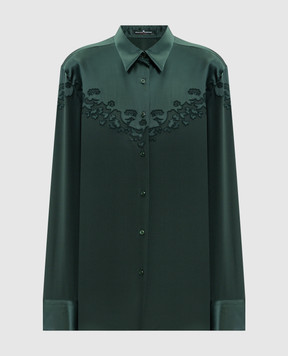 Ermanno Scervino Зелена блуза із шовку з вишивкою D472K315HKC