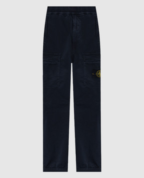 Stone Island Сині джогери-карго з патчем логотипа K2S153100033S00L1