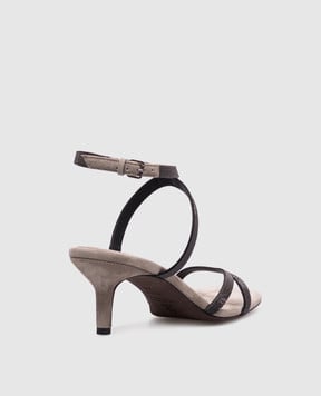 Brunello Cucinelli Бежевые босоножки с цепочкой мониль MZSFC2971
