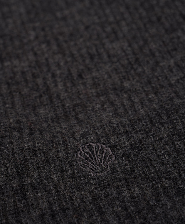 Lou Lou Studio Серый снуд из кашемира с вышивкой логотипа эмблемы SABOL изображение 3