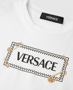 Versace Дитяча біла футболка з логотипом 10183421A14910