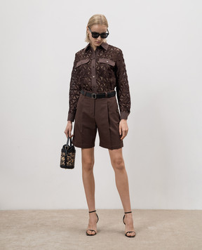Max Mara Weekend Коричневі шорти AFA з льоном AFA1234