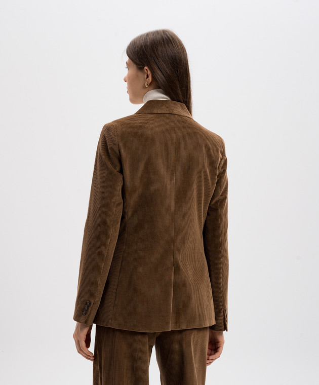 maro Max Mara Weekend - Коричневый двубортный вельветовый жакет KATANGA