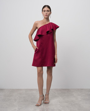 Zac Zac Posen Бордова сукня з воланом 05525329