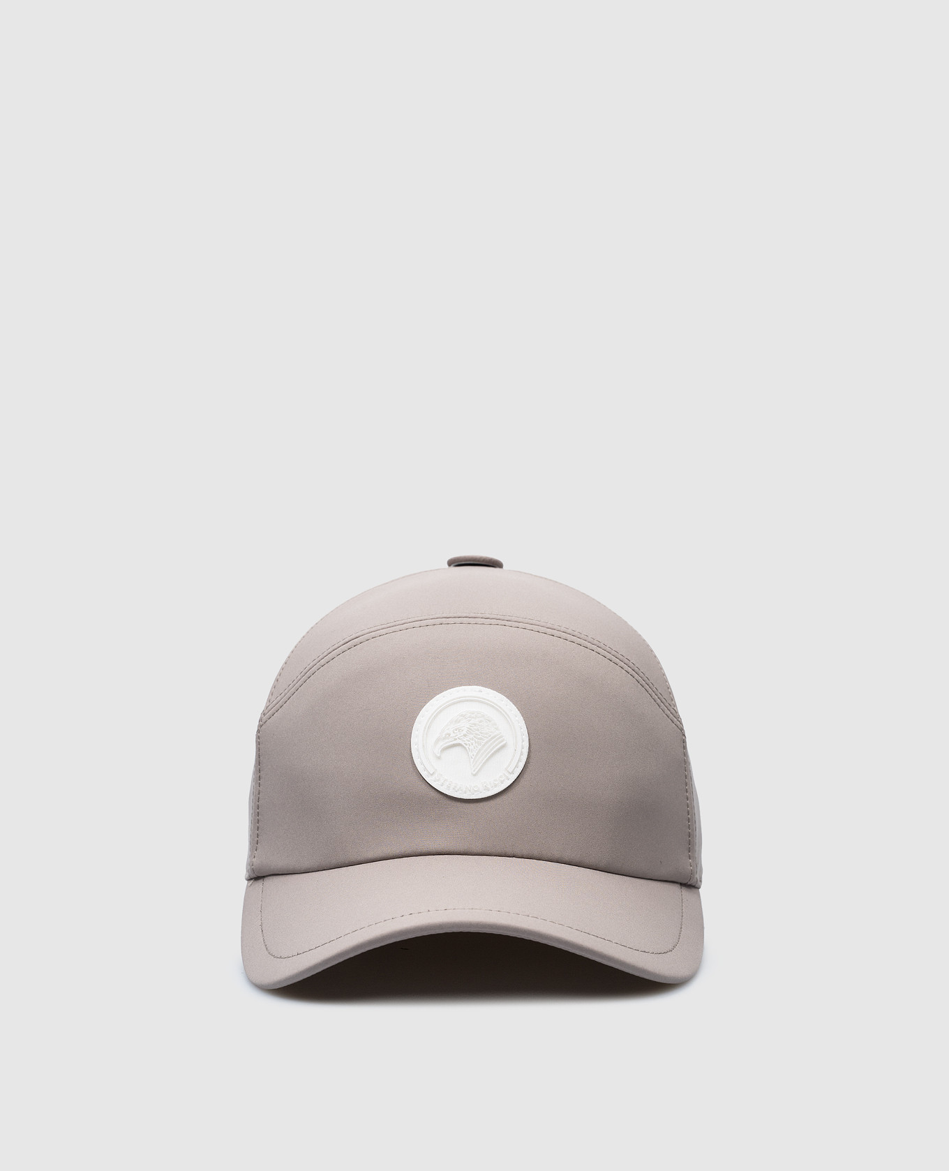 Gray cap with logo emblem