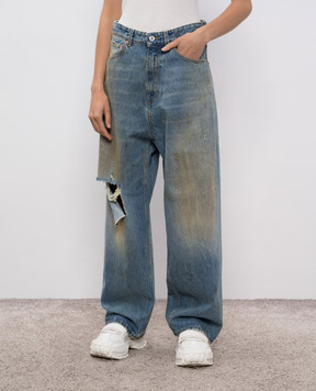 Vetements Сині джинси з вінтажним ефектом UH76DP180LD