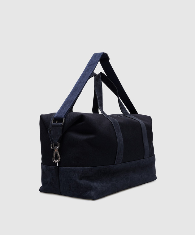 Enrico Mandelli Синя комбінована дорожня сумка з логотипом 0LEWIS3813 зображення 3