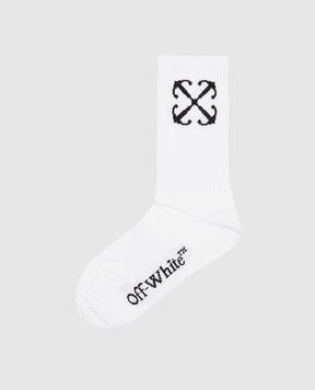 Off-White Білі шкарпетки з візерунком емблеми Arrow OWRA039C99KNI001