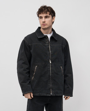 Maison Margiela MM6 Чорна джинсова куртка з логотипом SH0AM0041M35249