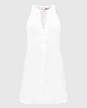 Twinset Бежева сукня міні з льоном 251TT2305