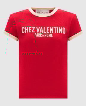 Valentino Червона футболка з принтом Chez Valentino 6B3MG24D970