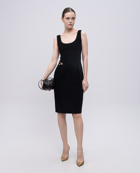 Versace Чорна сукня міні з декоративними булавками 10186641A13362