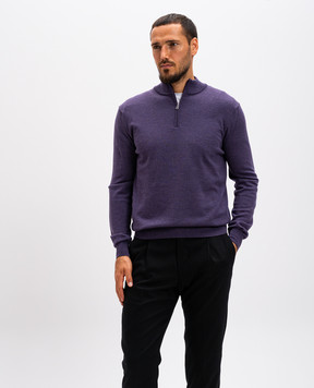 Cashmere&Whiskey Фіолетовий джемпер з вовни мериноса 77397