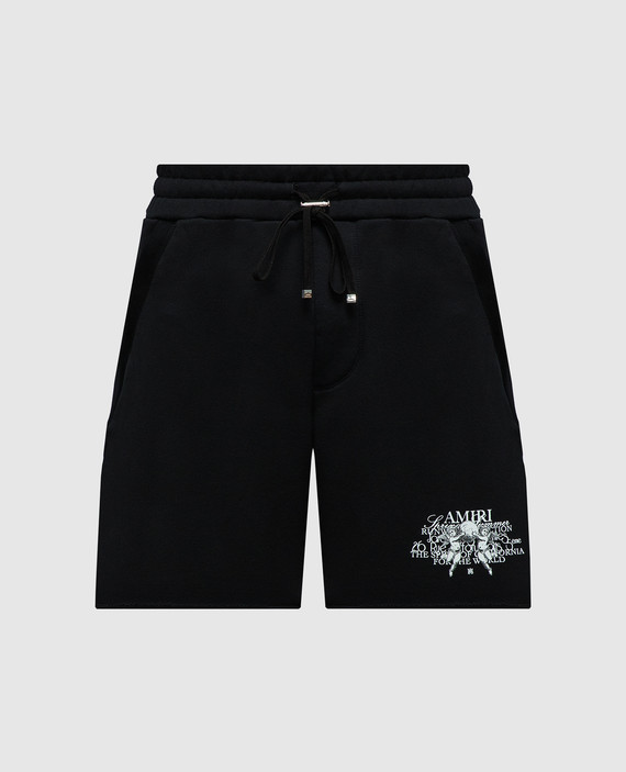 Black shorts with logo print