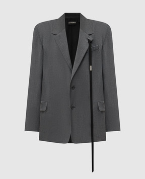 Ann Demeulemeester Сірий жакет Sanna Comfort Tailored з вовни 2402WJA16FA515