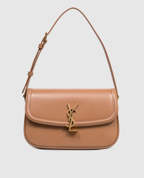Saint Laurent Бежева шкіряна сумка SOLFERINO з монограмою 8323300SX0W