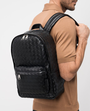 Bottega Veneta Черный кожаный рюкзак Intrecciato 730728V2HL2