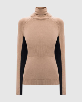 Moncler Grenoble Бежевий светр з вовни з логотипом J20989F00002A9462
