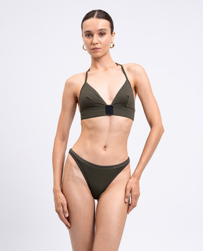 Balmain Купальник кольору хакі з патчем логотипа BKB802290