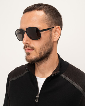 Stefano Ricci Чорні сонцезахистні окуляри Feather з логотипом SG33UMEACET