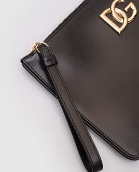 Dolce&Gabbana Чорний шкіряний клатч з монограмою логотипа BI1443AW576