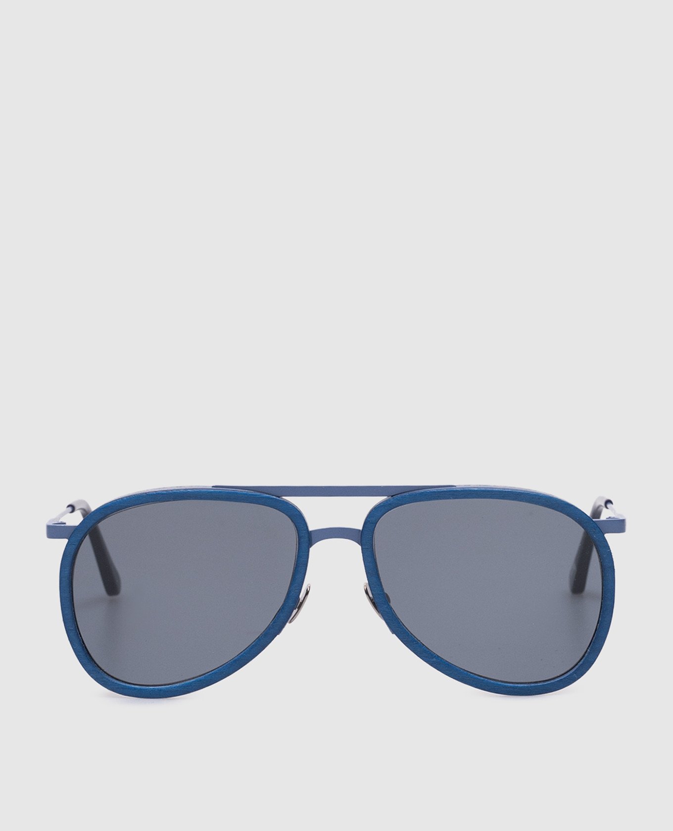 Blue aviator sunglasses WOOD