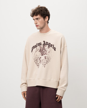 Palm Angels Бежевый свитшот STATEMENT PENCIL PMBA026F24FLE001