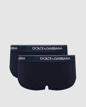 Dolce&Gabbana Набор синих слепых трусов с логотипом. M9C03JONN95