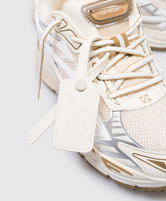 Off-White - Бежевые кроссовки ow be right back с тиснением