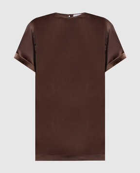 Brunello Cucinelli Коричневий топ із шовку M0C59DE310