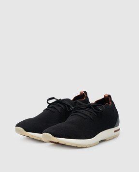 Loro Piana Черные кроссовки с логотипом. FAI1540