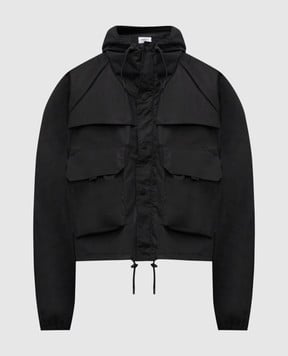 Vetements Чорна вітровка з капюшоном UH76OJ260B