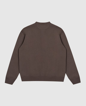 Brunello Cucinelli Дитяча коричнева спортивна куртка з нашивкою BW863E194C