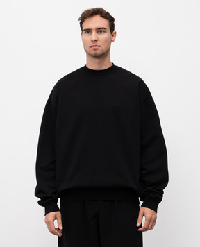 Vetements Чорний світшот з вишивкою логотипа UH76CW100Bm