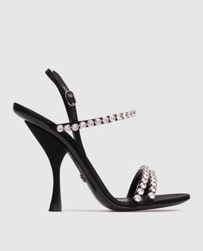 Dolce&Gabbana Чорні босоніжки з кристалами CR1925AT399