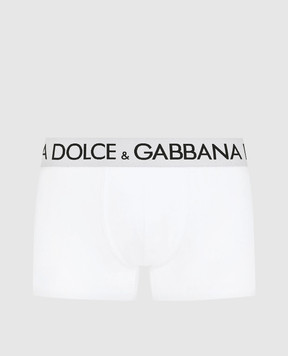 Dolce&Gabbana Белые трусы-боксеры с логотипом M4B97JONN97