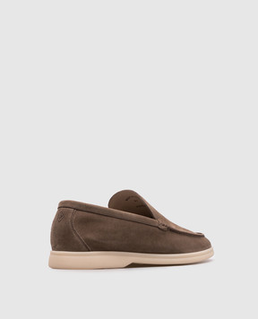 Loro Piana Бежевые замшевые лоферы Summer Walk FAE8124