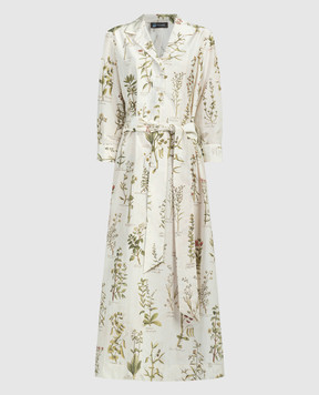 COLOMBO Бежевое платье миди в принте herbarium AB00283T0294U17