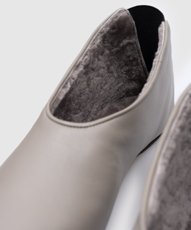 Lou Lou Studio Сірі шкіряні балетки RACHEL на хутрі RACHEL зображення 5