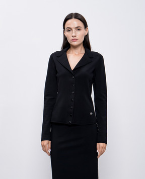 Dolce&Gabbana Чорний жакет з металевою монограмою логотипа DG FXV41TJFMEX